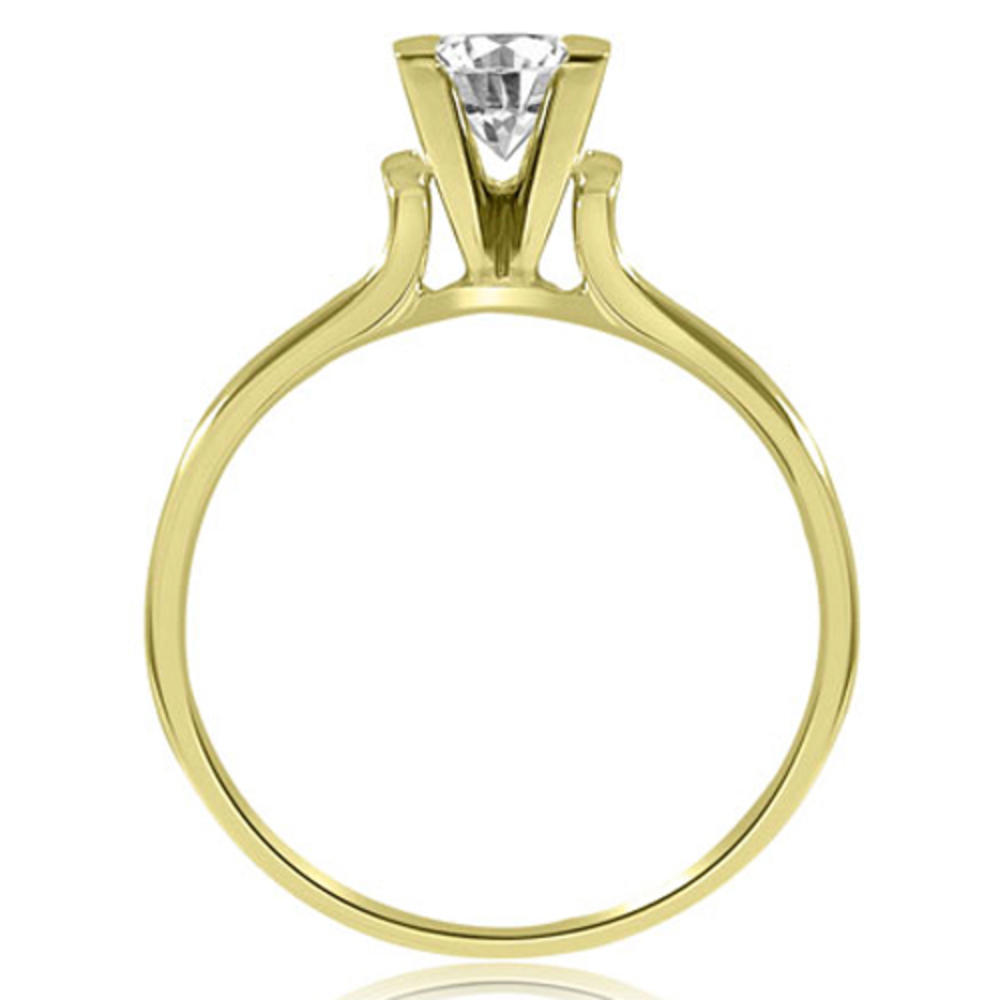 14K Yellow Gold 0.45 cttw Stylish V-Prong Solitaire Diamond Engagement Ring (I1, H-I)