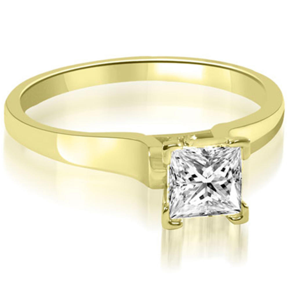 0.35 Carat Princess Cut 14K Yellow Gold Solitaire Diamond Engagement Ring