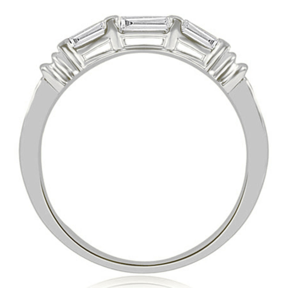 0.25 cttw Baguette-Cut 18k White Gold Diamond Wedding Ring