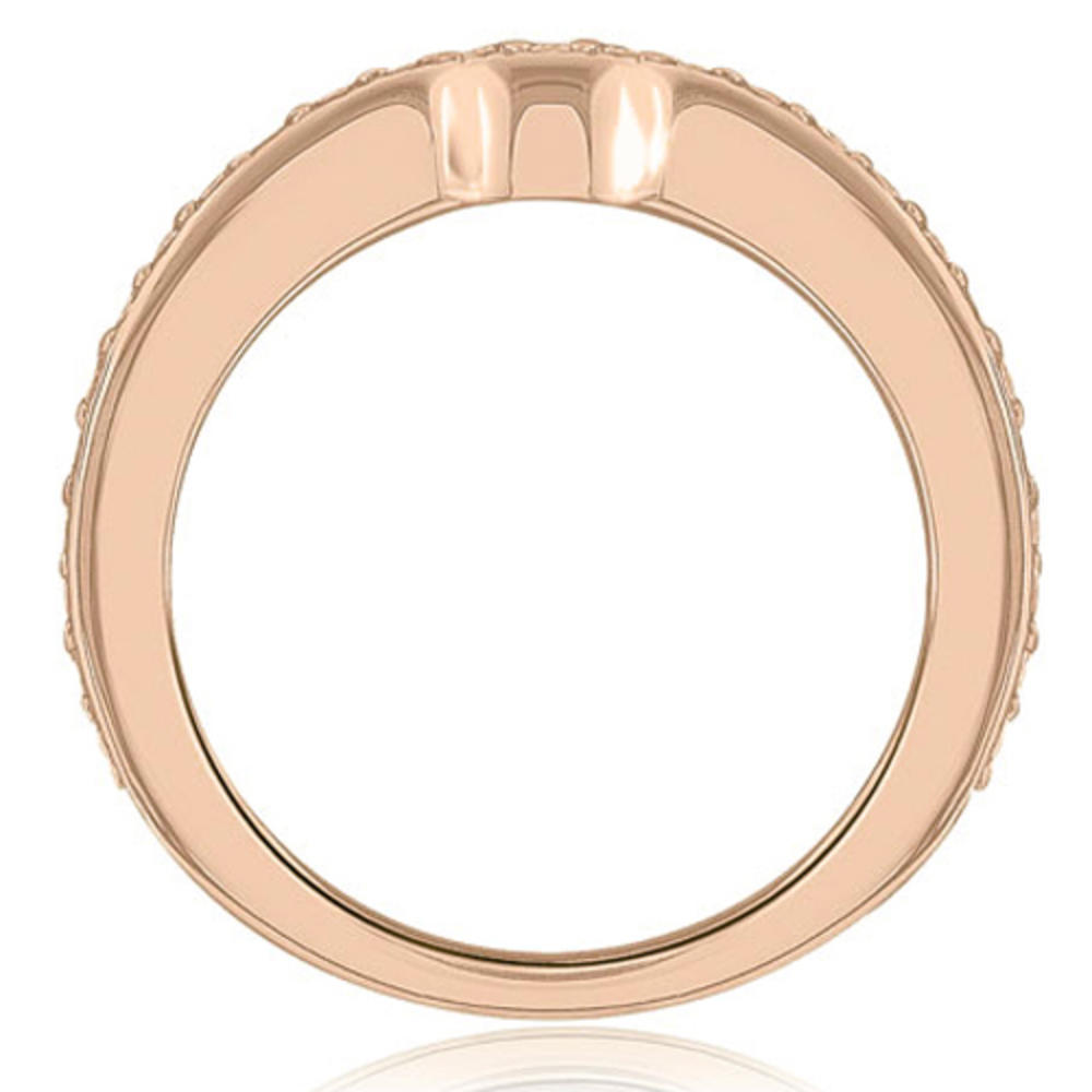 14K Rose Gold 0.29 cttw Curved Round Cut Diamond Wedding Ring (I1, H-I)