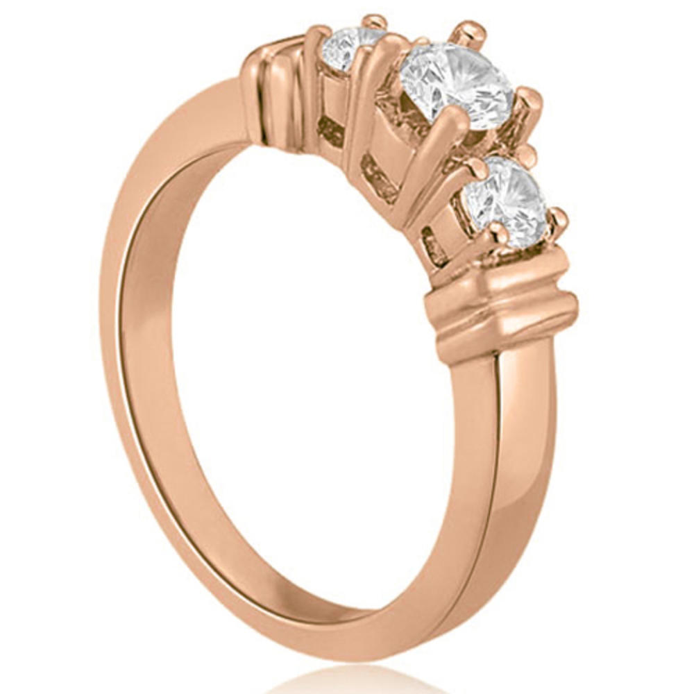 0.45 cttw Round-Cut 18k Rose Gold Three-Stone Diamond Engagement Ring