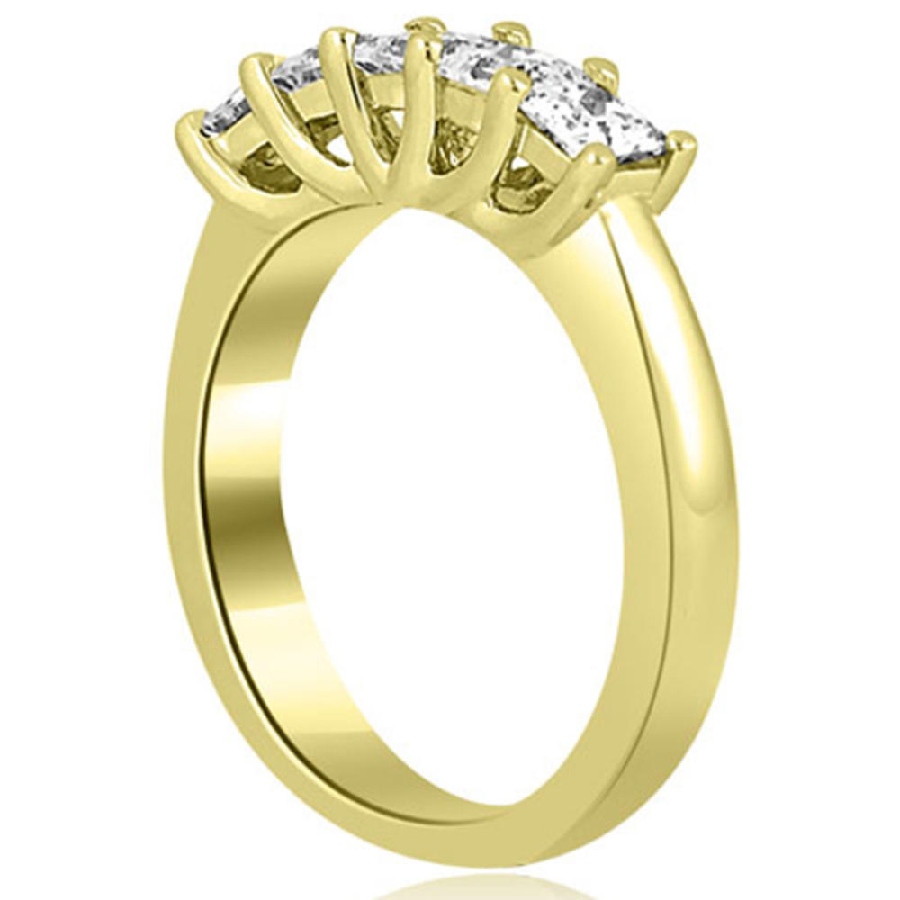 14K Yellow Gold 0.60 cttw  Five Stone Princess Cut Diamond Wedding Band (I1, H-I)