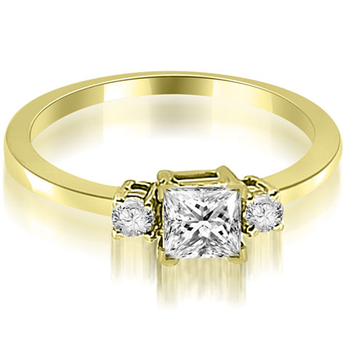 14K Yellow Gold 0.45 cttw  Princess Cut Diamond Engagement Ring (I1, H-I)