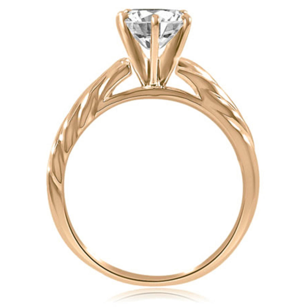 14K Rose Gold 0.45 cttw Twist Style 6-Prong Solitaire Diamond Engagement Ring (I1, H-I)