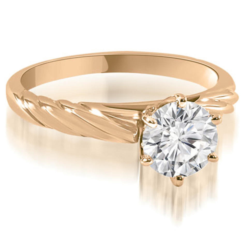 14K Rose Gold 0.45 cttw Twist Style 6-Prong Solitaire Diamond Engagement Ring (I1, H-I)