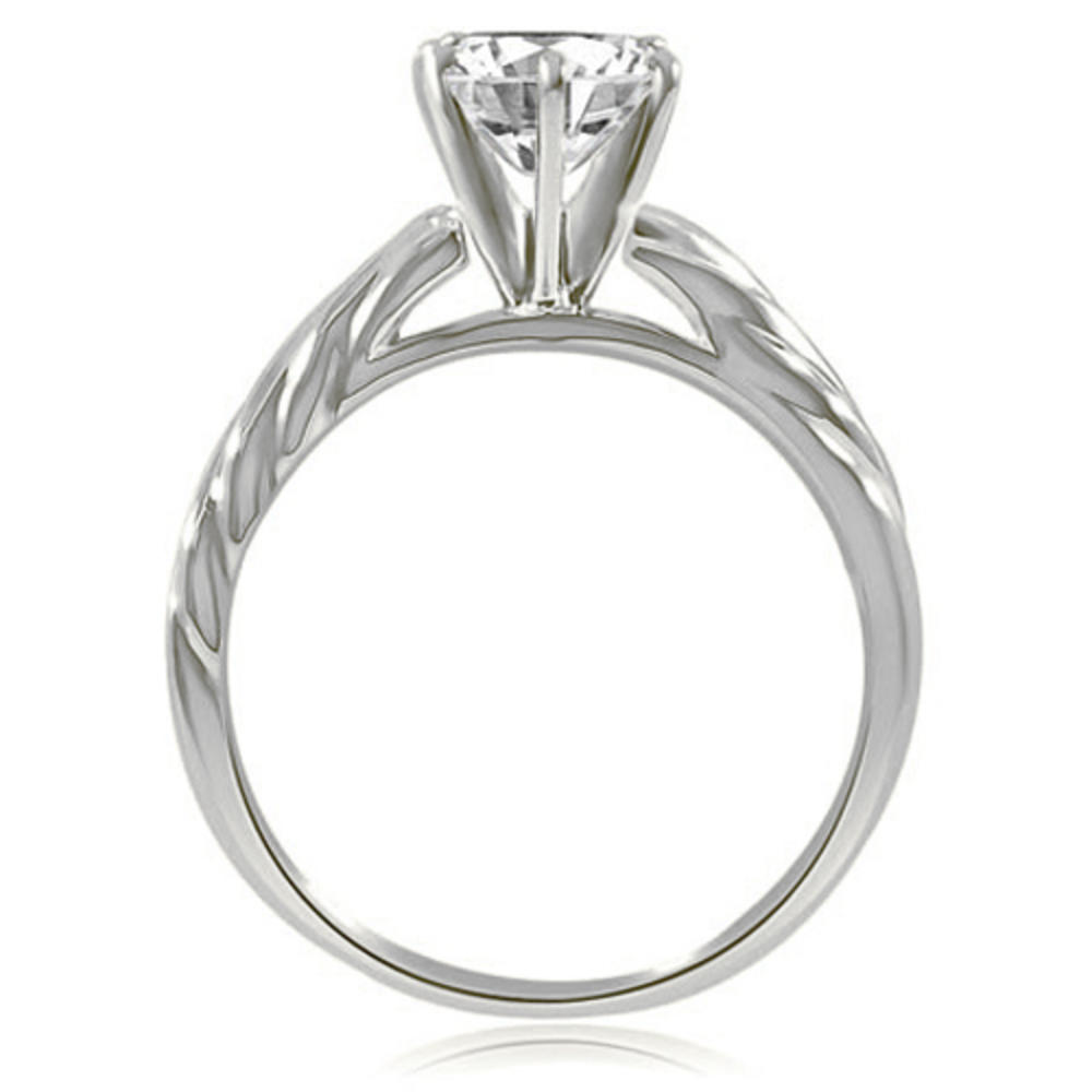 14K White Gold 0.35 cttw Twist Style 6-Prong Solitaire Diamond Engagement Ring (I1, H-I)