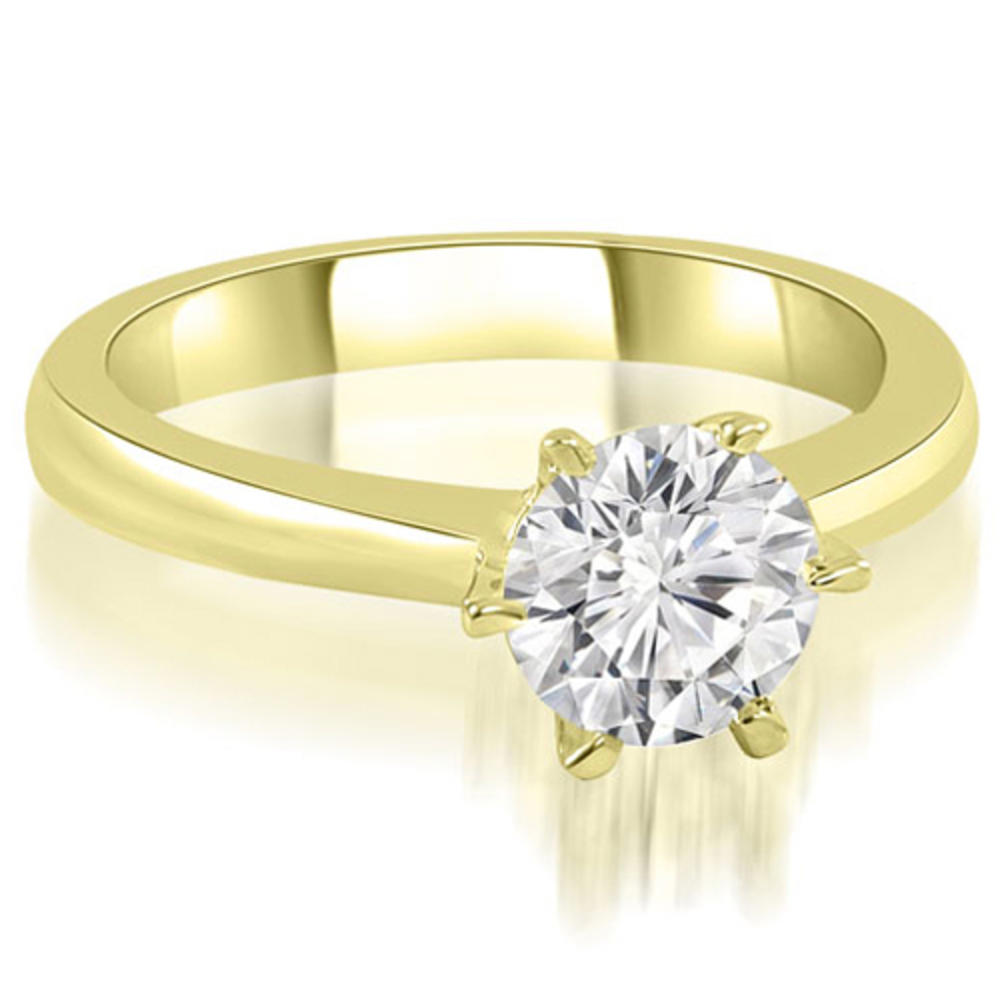 14K Yellow Gold 0.35 cttw 6-Prong Solitaire Round Cut Diamond Engagement Ring (I1, H-I)