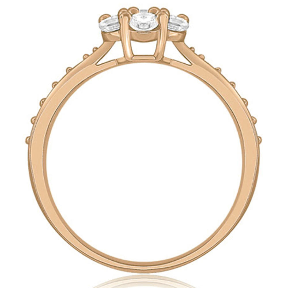 0.65 Cttw. Round Cut 14K Rose Gold Diamond Engagement Ring