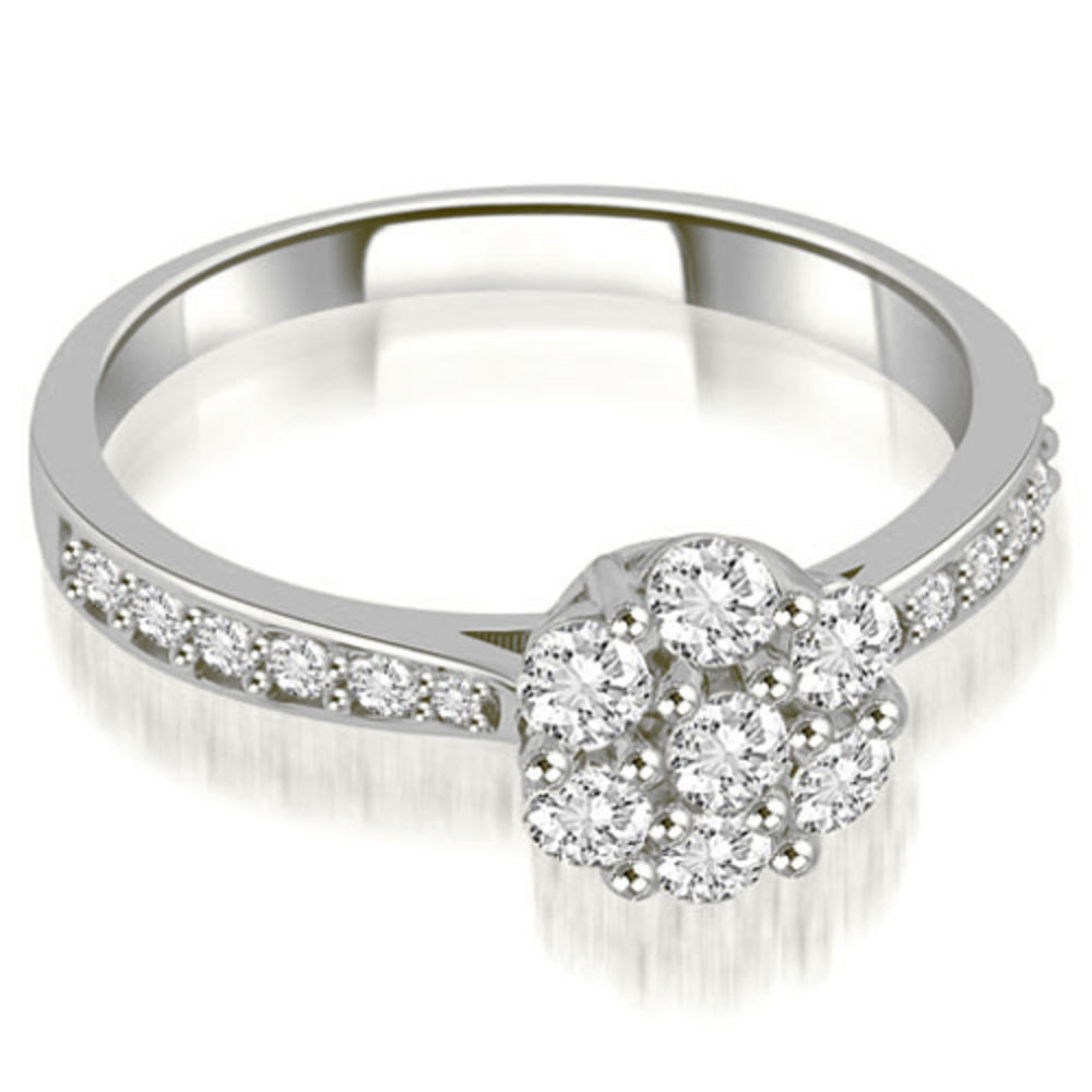 0.65 Cttw Round Cut 14k White Gold Diamond Engagement Ring
