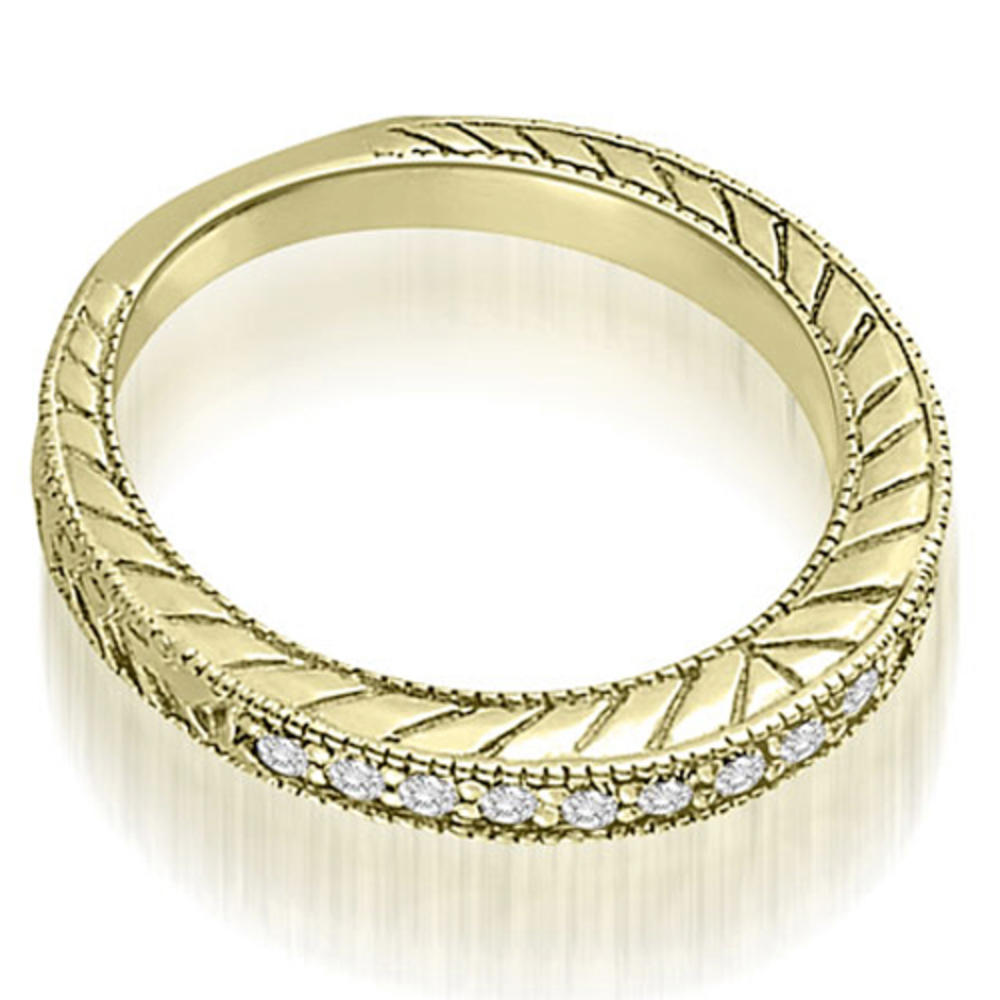 0.30 Cttw Antique Style 18K Yellow Gold Wedding Band