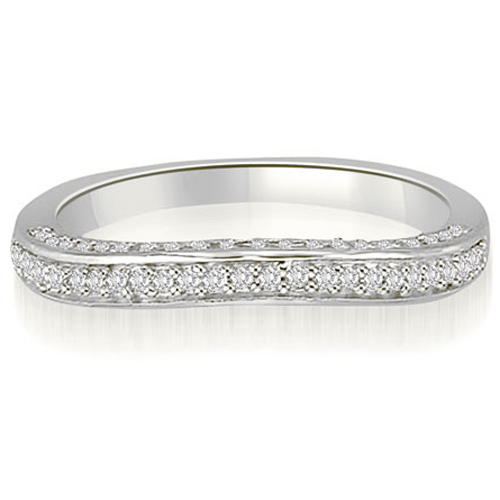 0.40 Cttw Round Cut 18K White Gold Diamond Wedding Ring