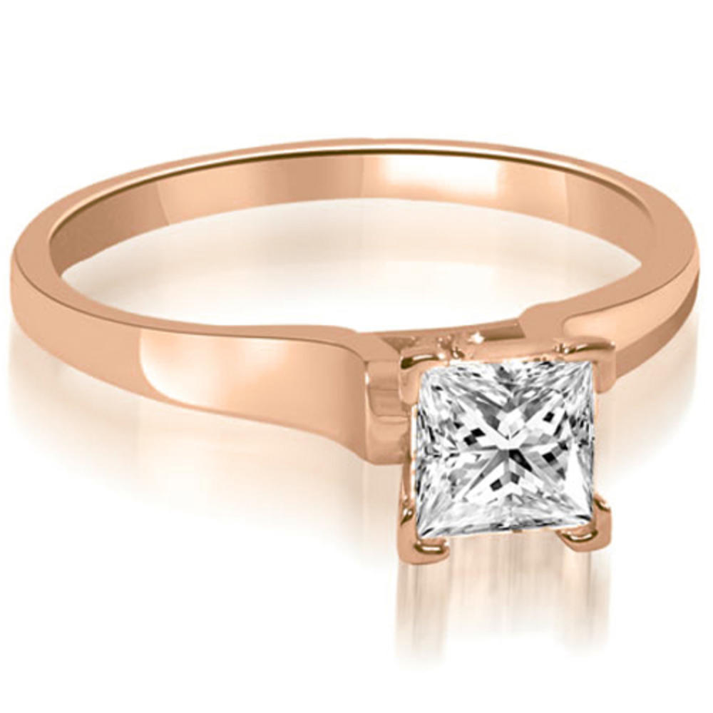 0.35 Carat Princess-Cut 18K Rose Gold Diamond Engagement Ring