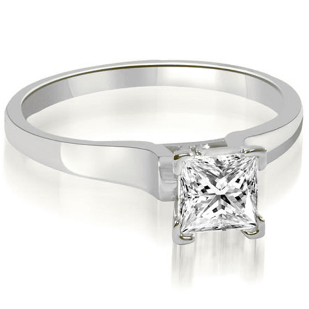 0.45 Carat Princess Cut 18K White Gold Diamond Engagement Ring