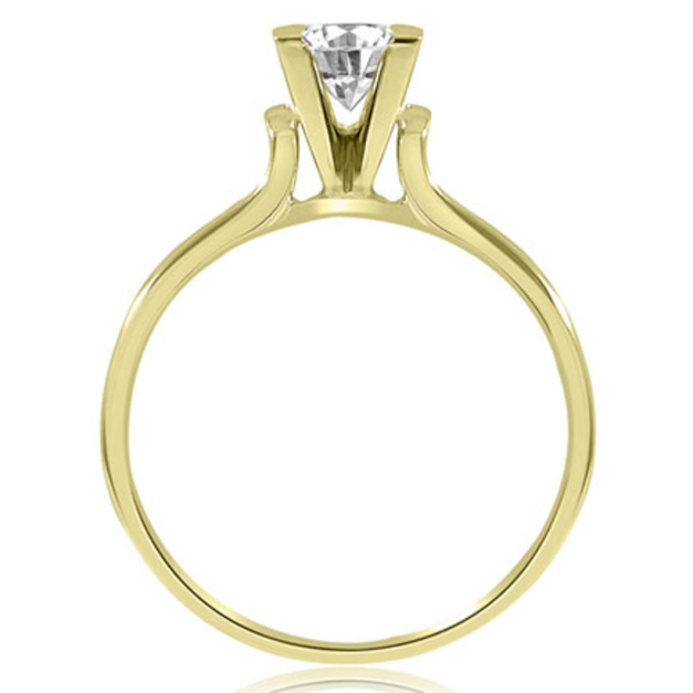 18K Yellow Gold 0.45 cttw Stylish V-Prong Solitaire Diamond Engagement Ring (I1, H-I)