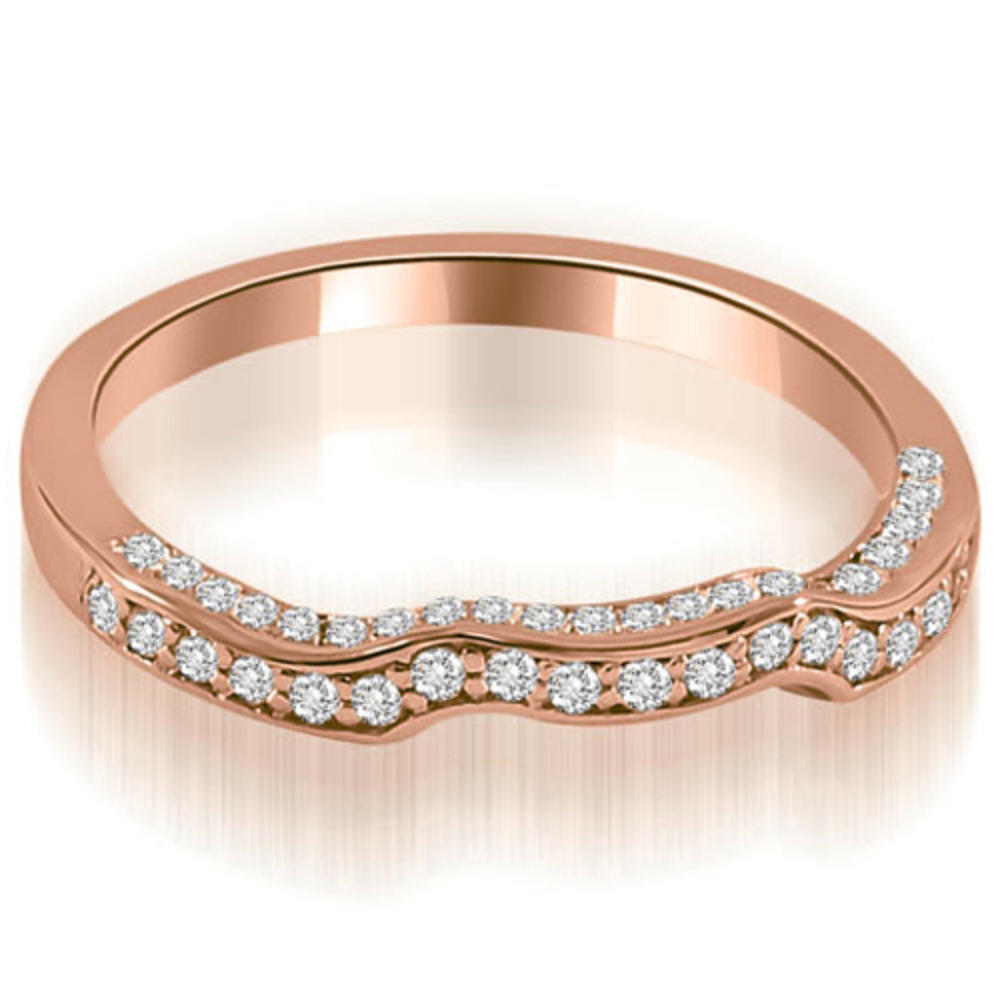 0.27 Cttw. Round Cut 18k Rose Gold Diamond Wedding Ring