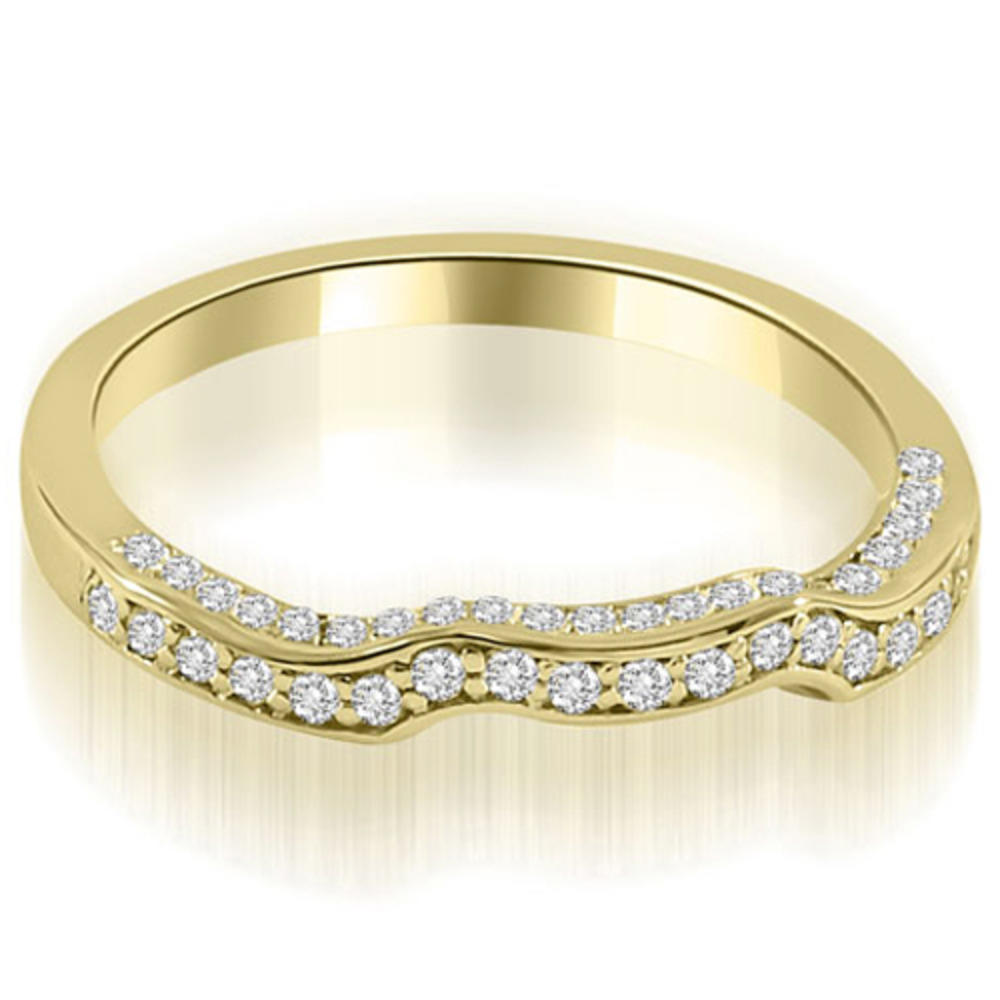 18K Yellow Gold 0.27 cttw  Curved Round Cut Diamond Wedding Ring (I1, H-I)