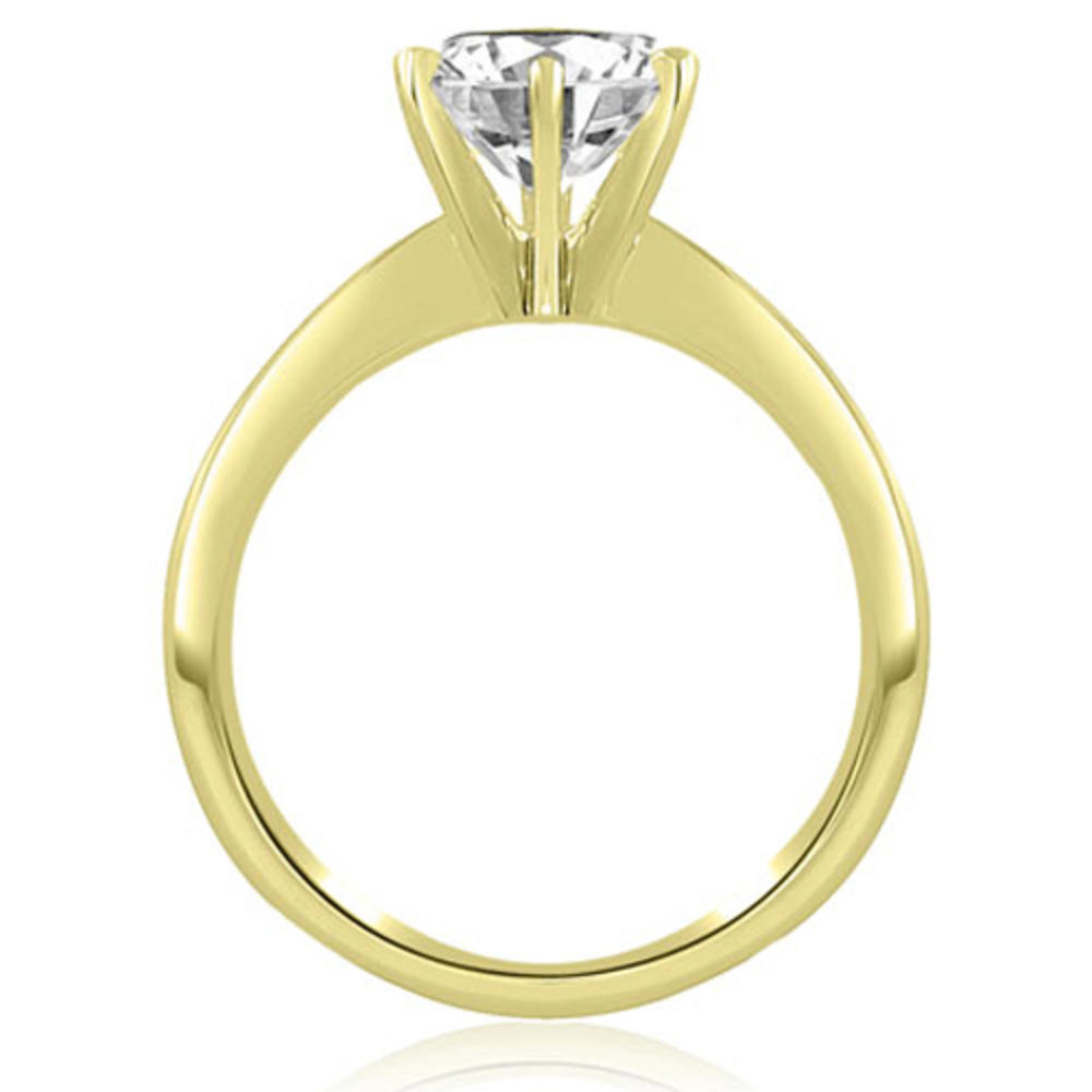 14K Yellow Gold 0.45 cttw Knife Edge Solitaire Round Diamond Engagement Ring (I1, H-I)