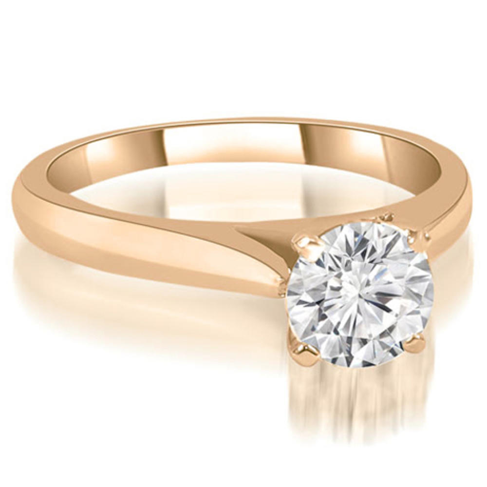 0.45 Carat Round Cut 14k Rose Gold Diamond Solitaire Engagement Ring