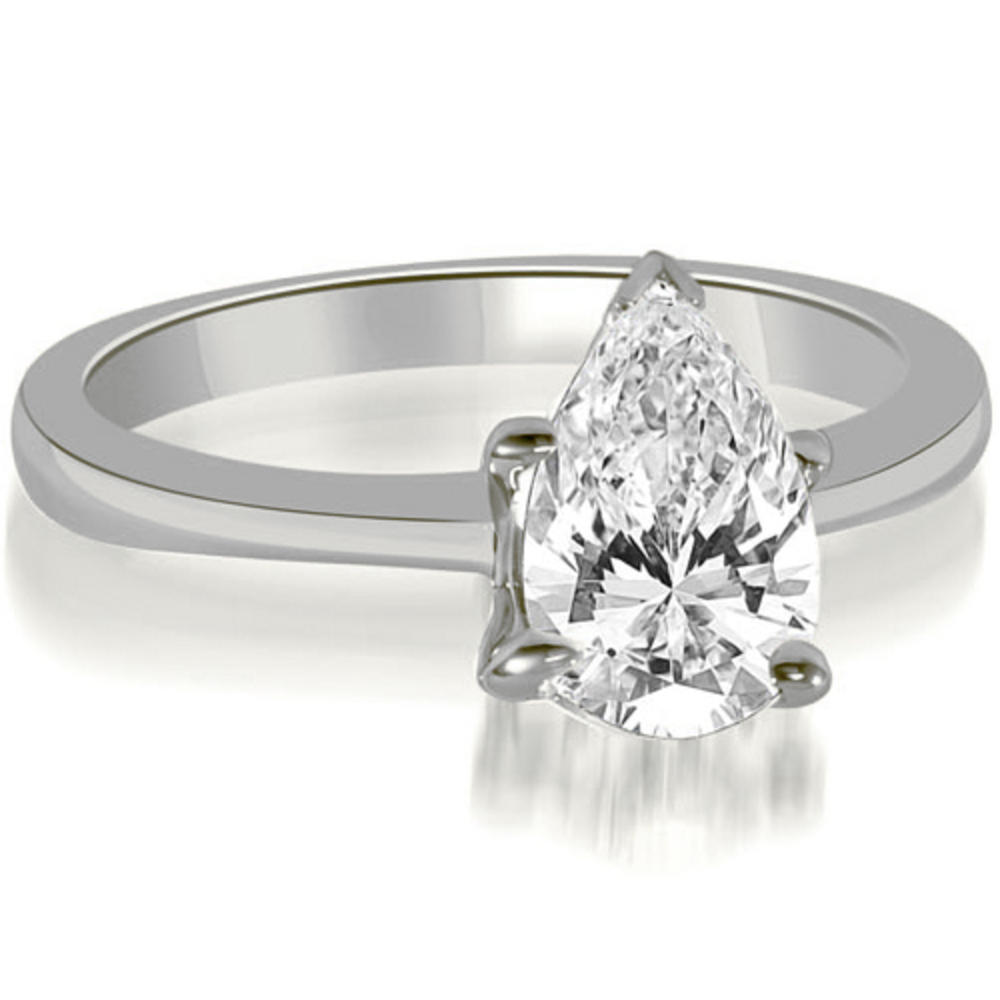 14K White Gold 0.35 cttw  Solitaire Pear Cut Diamond Engagement Ring (I1, H-I)