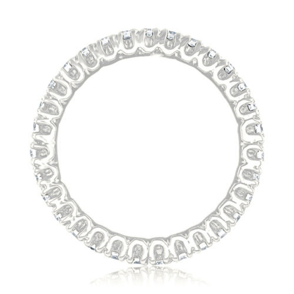14K White Gold 0.72 cttw  Round Cut Diamond Eternity Band Ring (I1, H-I)