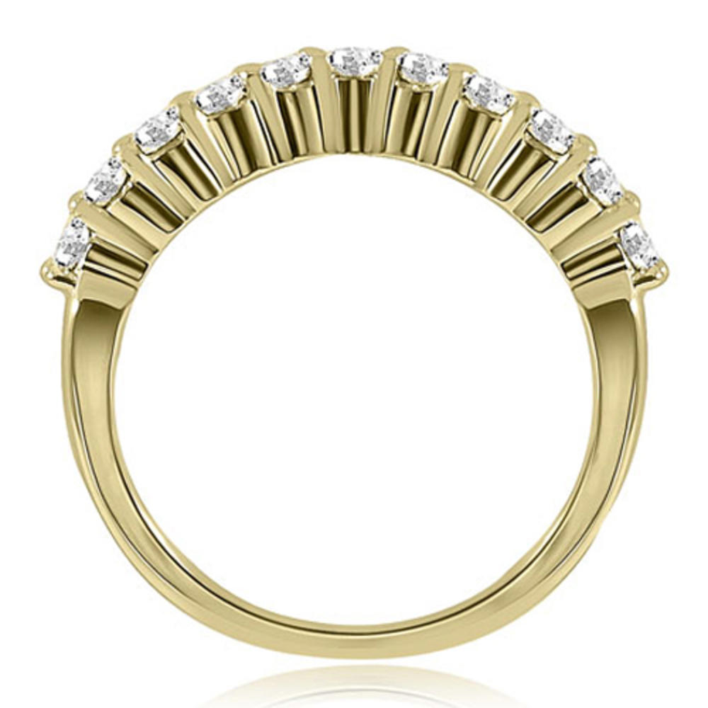 14K Yellow Gold 0.55 cttw  Curved Round Cut Diamond Wedding Band (I1, H-I)