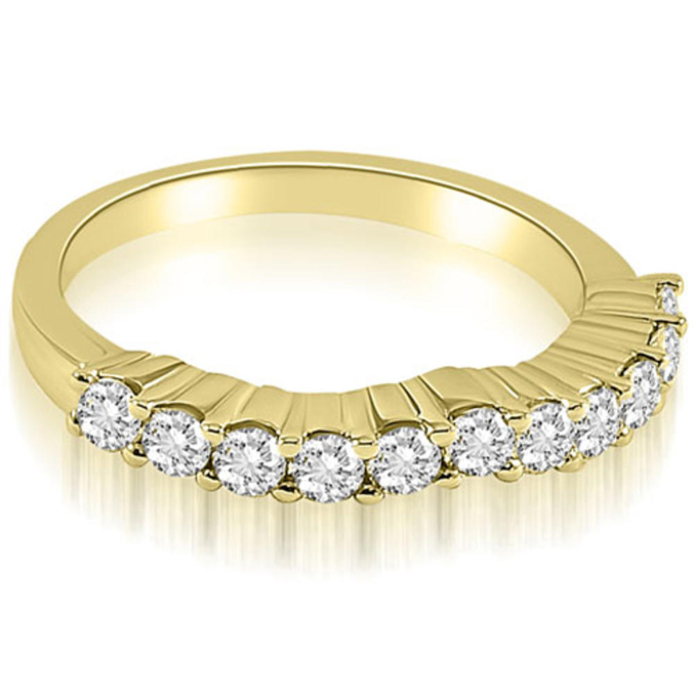 14K Yellow Gold 0.55 cttw  Curved Round Cut Diamond Wedding Band (I1, H-I)
