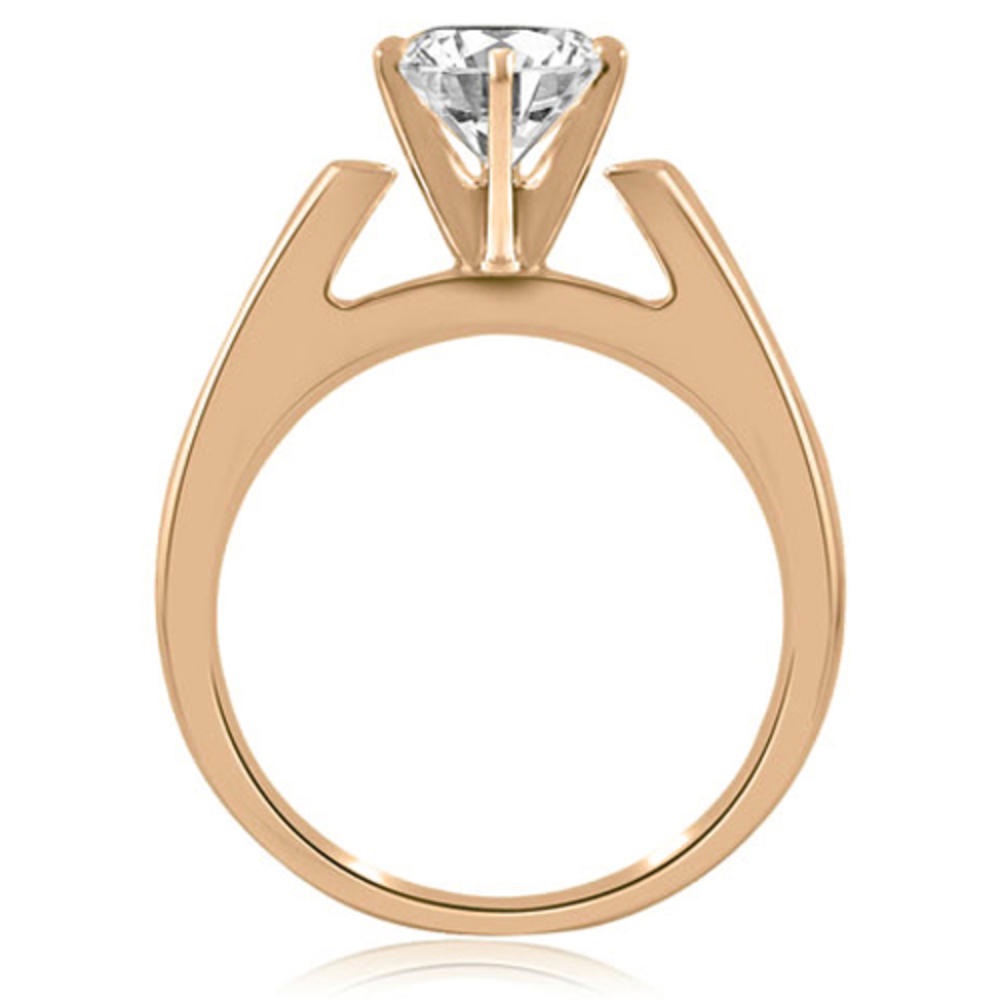 0.45 Carat Round Cut 14k Rose Gold Diamond Engagement Ring