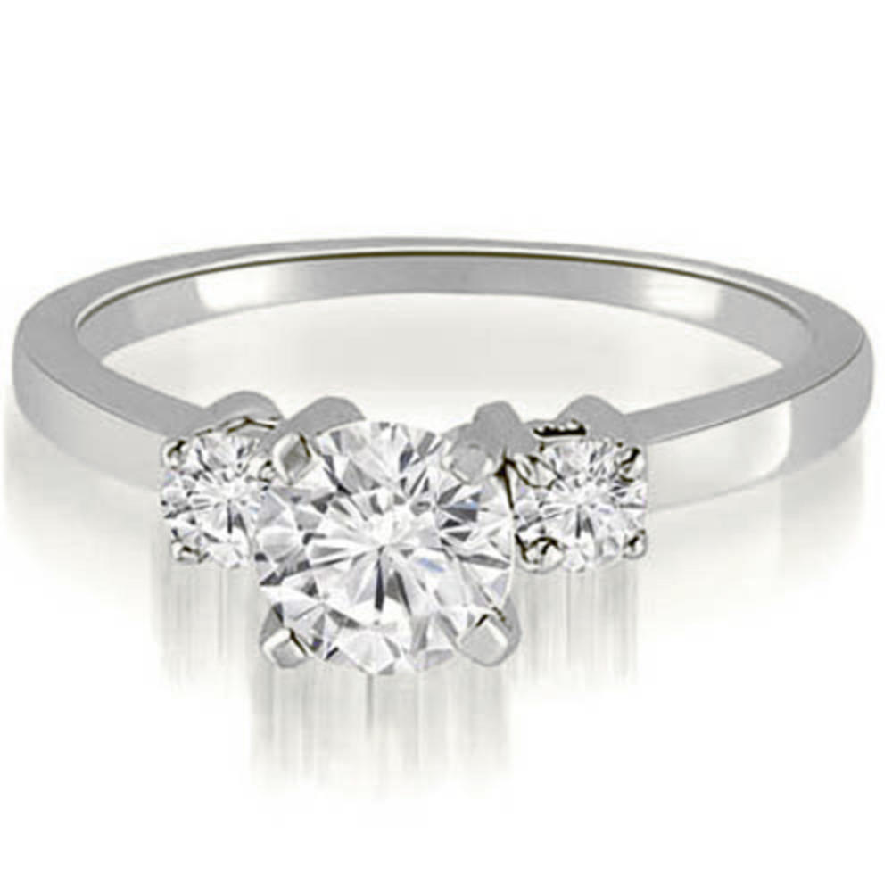 0.60 Cttw. Round Cut 14k White Gold Diamond Three-Stone Engagement Ring