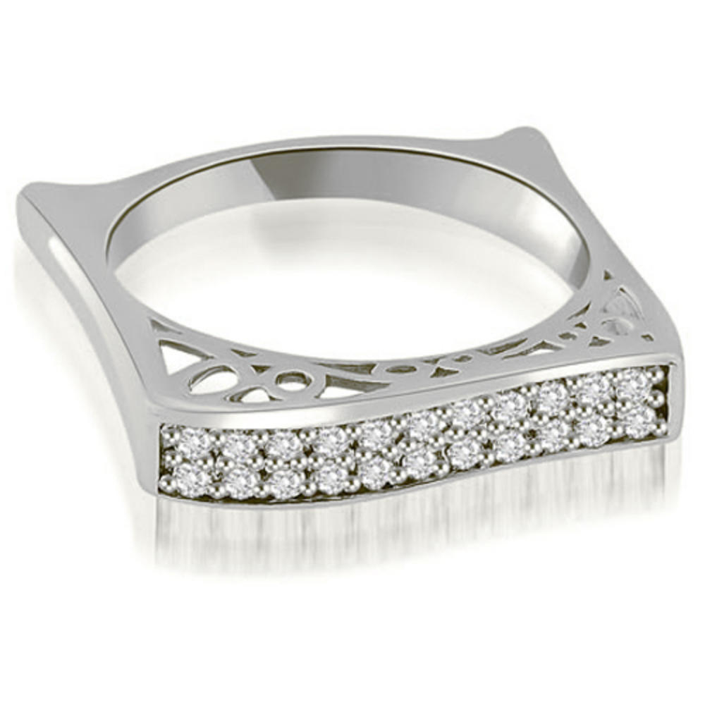 0.22 cttw Women's 14K White Gold Square Diamond Wedding Ring