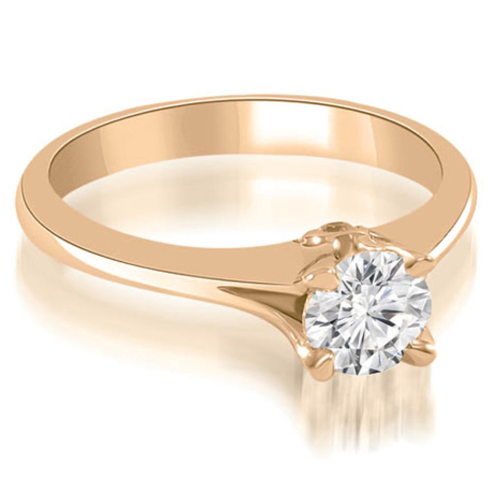 0.47 Cttw Round Cut 14k Rose Gold Diamond Engagement Ring