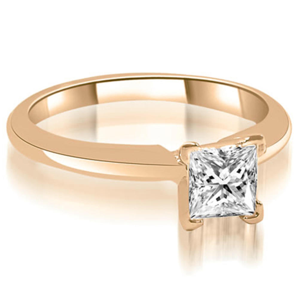 14K Rose Gold 0.35 cttw V-Prong Princess Diamond Solitaire Engagement Ring (I1, H-I)
