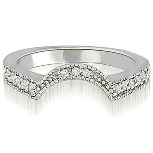 0.25 Cttw Round-Cut 18K White Gold Diamond Wedding Ring