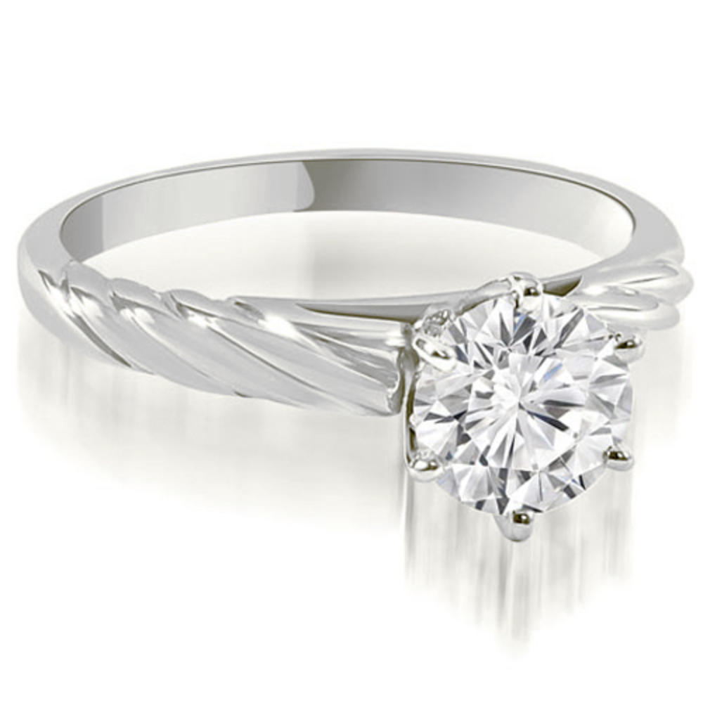 0.35 Cttw  Round Cut 18k White Gold Diamond Engagement Ring