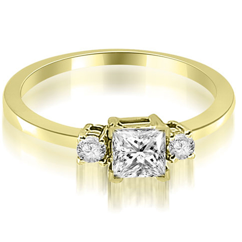 0.45 Cttw Princess-Cut 18K Yellow Gold Diamond Engagement Ring