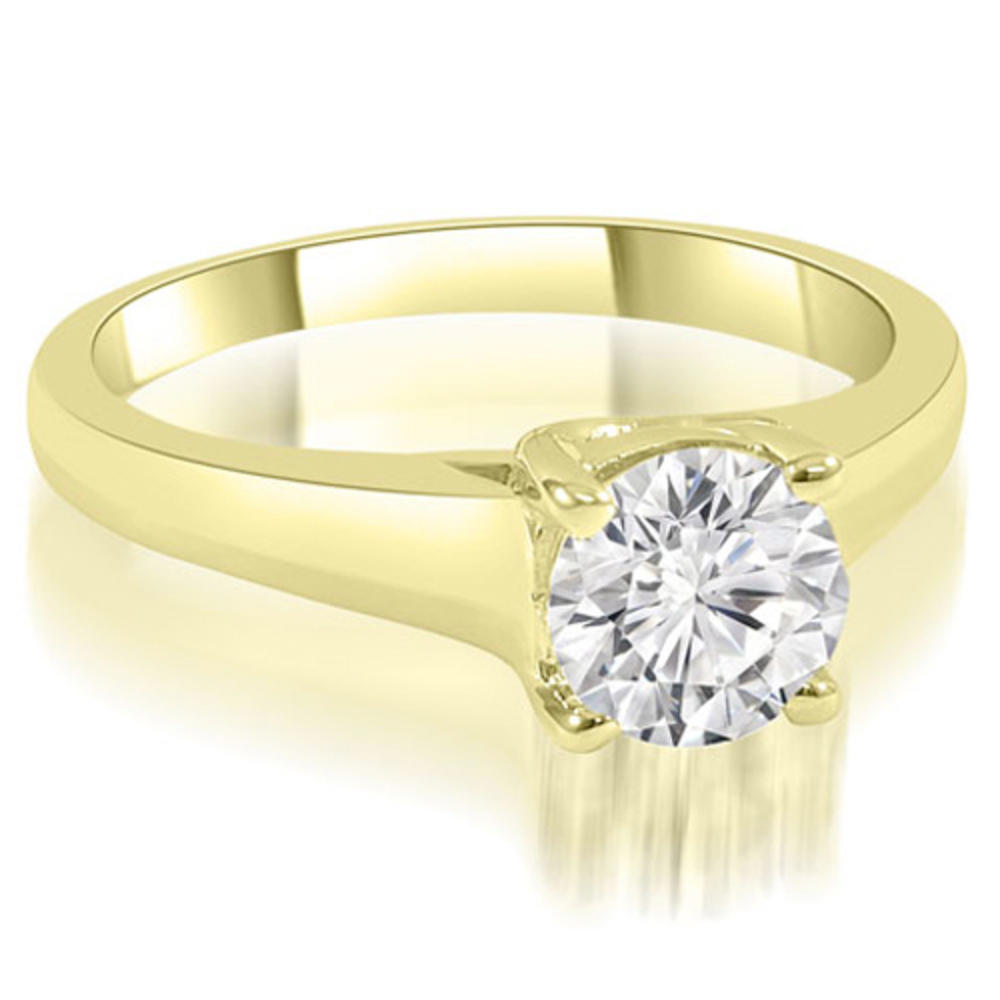 0.45 Carat Round Cut 18K Yellow Gold Diamond Engagement Ring