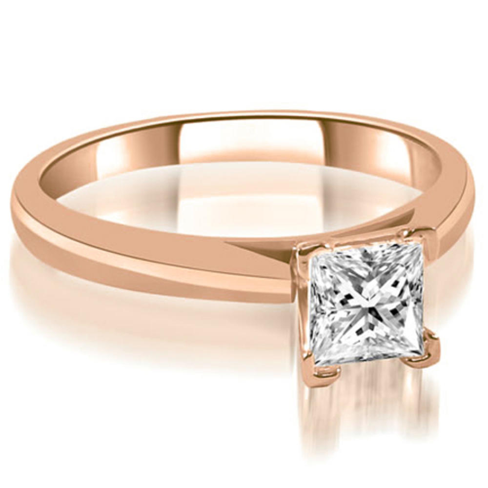 0.45 Carat Princess Cut 18k Rose Gold Diamond Engagement Ring