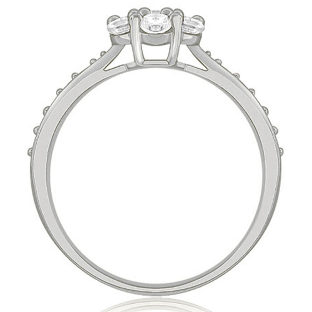 0.65 Cttw. Round Cut 18K White Gold Diamond Engagement Ring