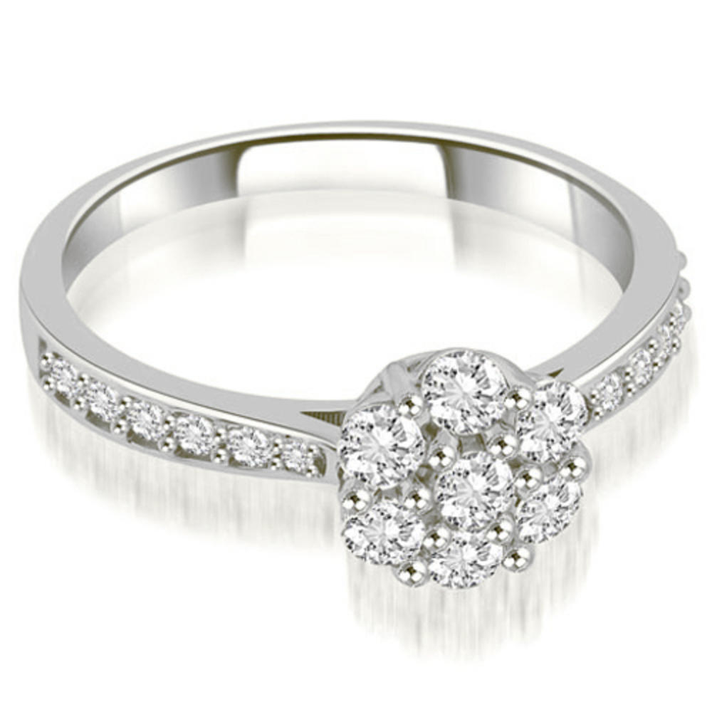 0.65 Cttw. Round Cut 18K White Gold Diamond Engagement Ring