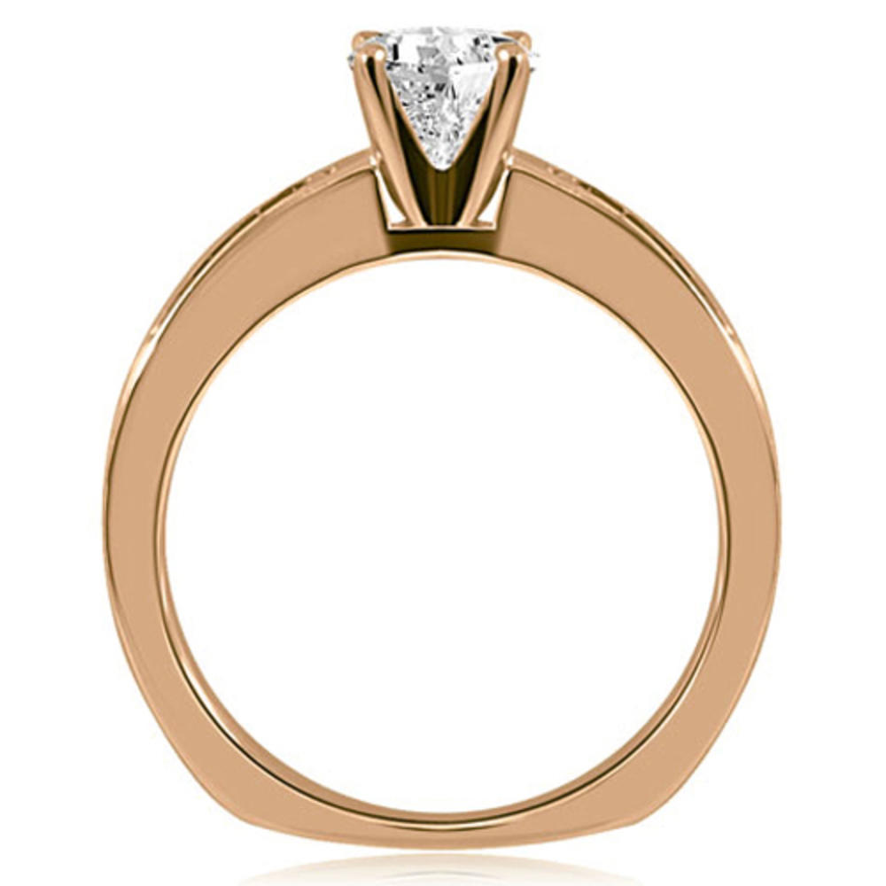 0.70 Cttw Round Cut 14K Rose Gold Diamond Engagement Ring