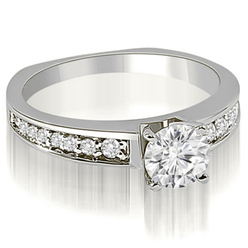 0.70 Cttw Round Cut 14K White Gold Diamond Engagement Ring
