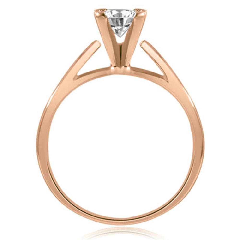 18K Rose Gold 0.35 cttw Cathedral V-Prong Solitaire Diamond Engagement Ring (I1, H-I)