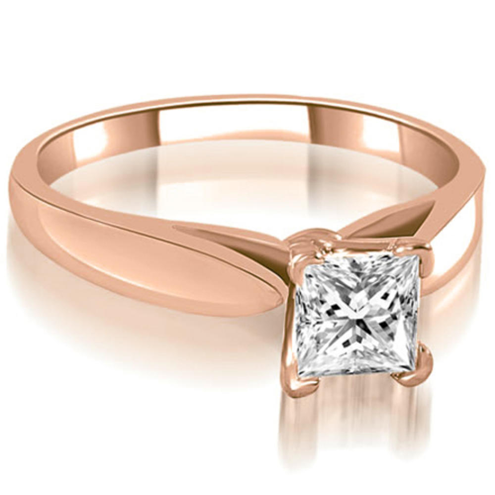0.45 Carat Princess-Cut 18K Rose Gold Diamond Engagement Ring