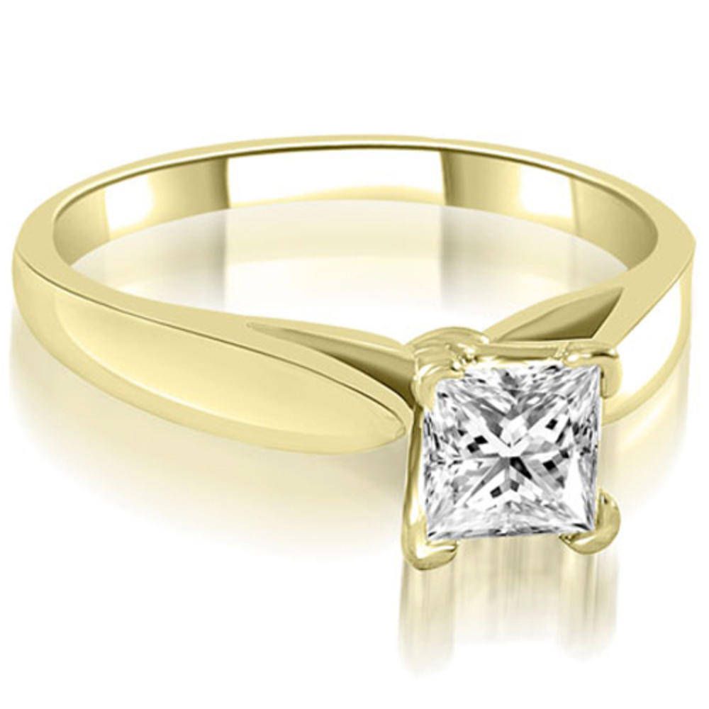 0.45 Cttw. Princess Cut 18K Yellow Gold Diamond Engagement Ring