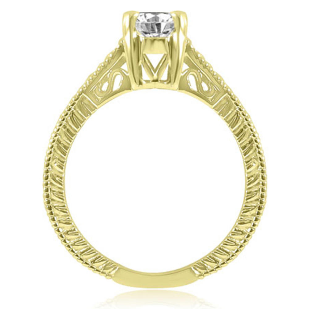 14K Yellow Gold 0.35 cttw  Antique Style Solitaire Diamond Engagement Ring (I1, H-I)