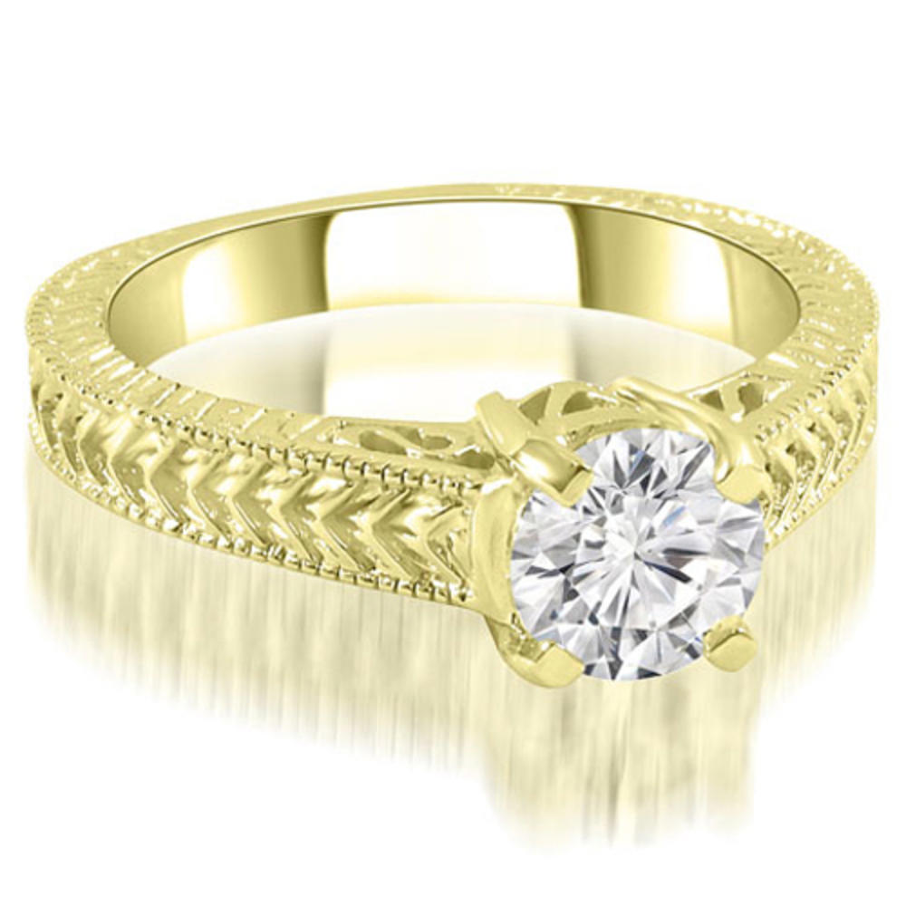 14K Yellow Gold 0.35 cttw  Antique Style Solitaire Diamond Engagement Ring (I1, H-I)