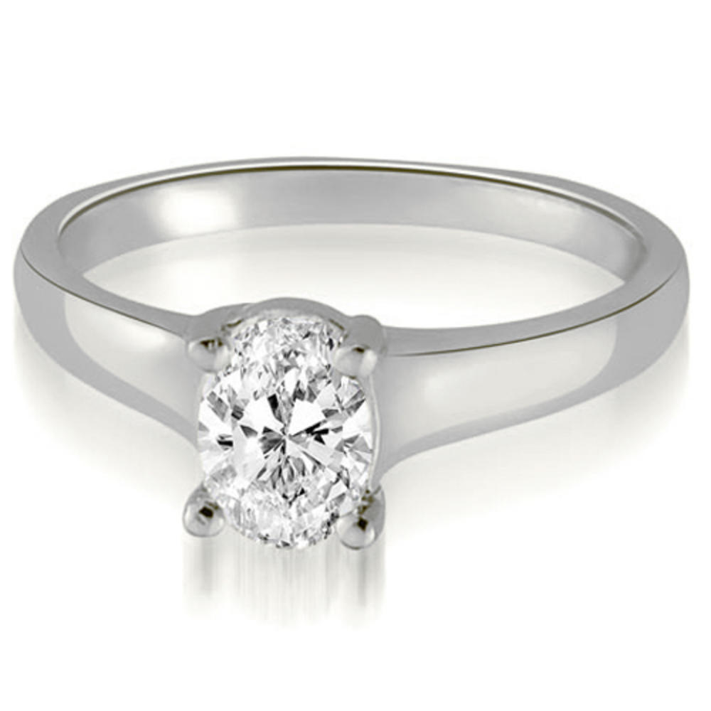 14K White Gold 0.45 cttw. Classic Lucida Oval Cut Diamond Engagement Ring (I1, H-I)