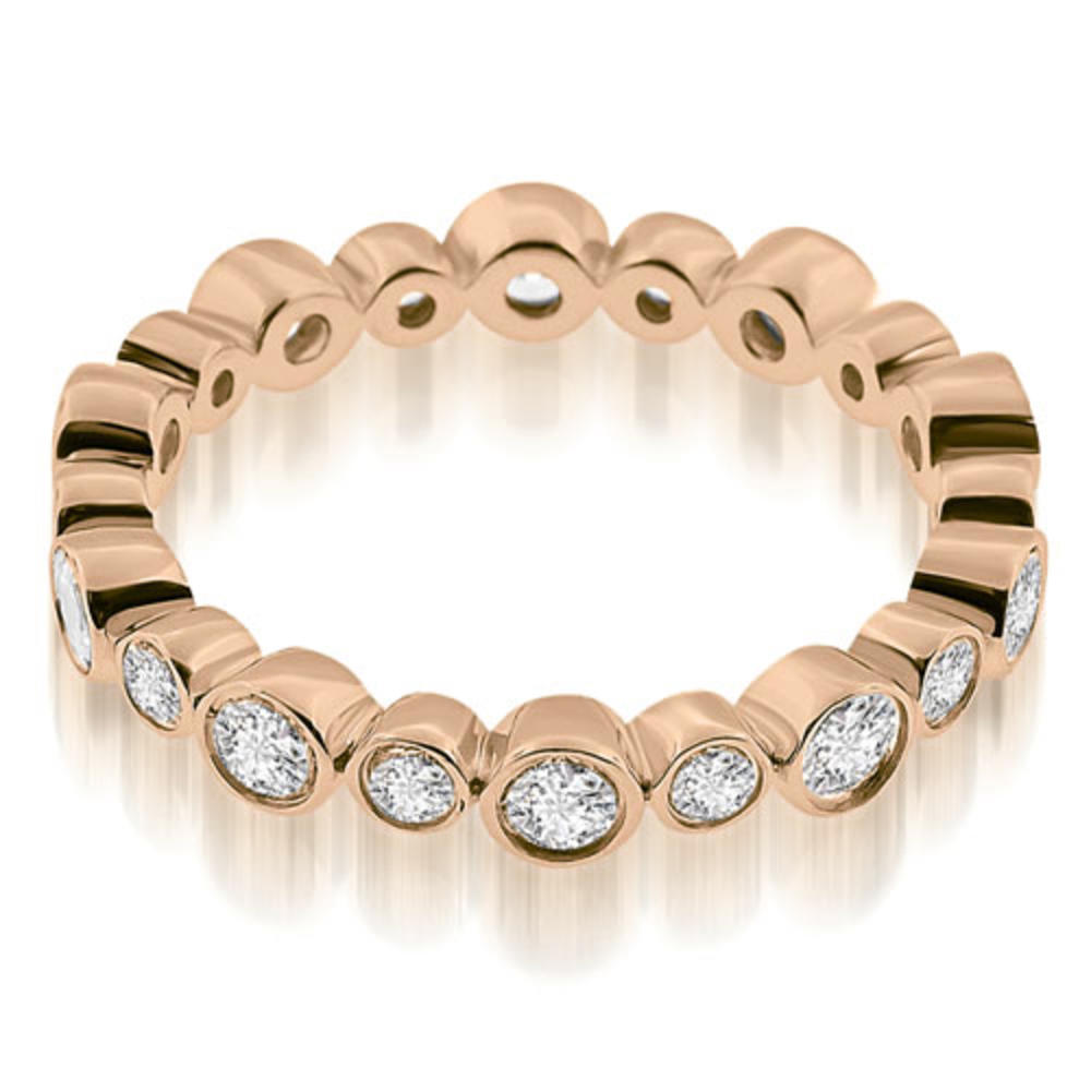14K Rose Gold 0.75 cttw Stylish Bezel Set Round Cut Diamond Eternity Ring (I1, H-I)