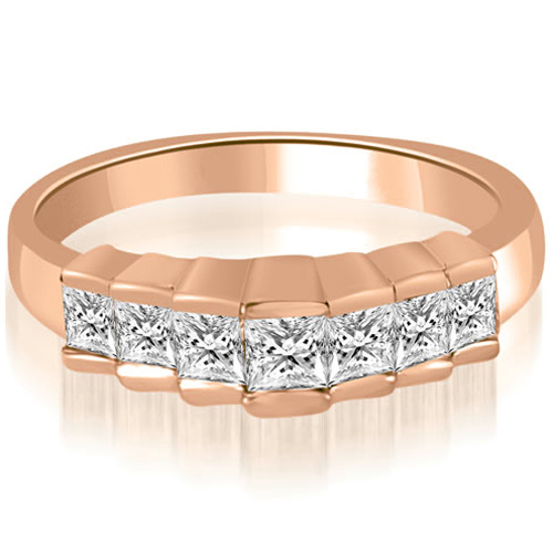 0.75 Cttw Princess Cut 18K Rose Gold Diamond Wedding Band