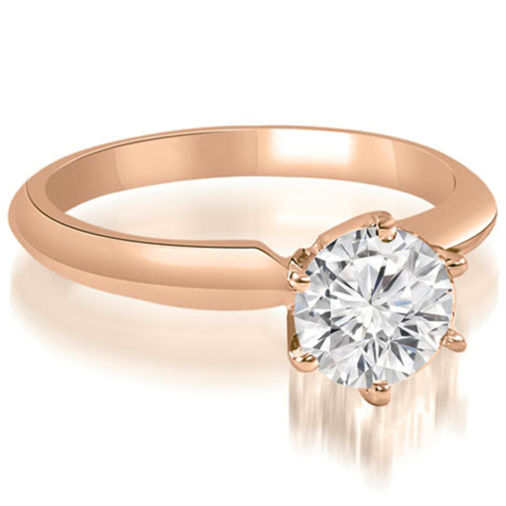 18K Rose Gold 0.45 cttw. Knife Edge Solitaire Round Diamond Engagement Ring (I1, H-I)
