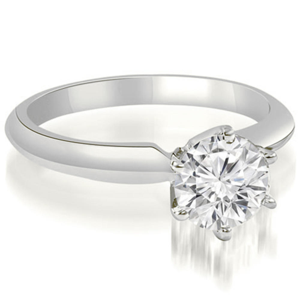 18K White Gold 0.35 cttw  Knife Edge Solitaire Round Diamond Engagement Ring (I1, H-I)